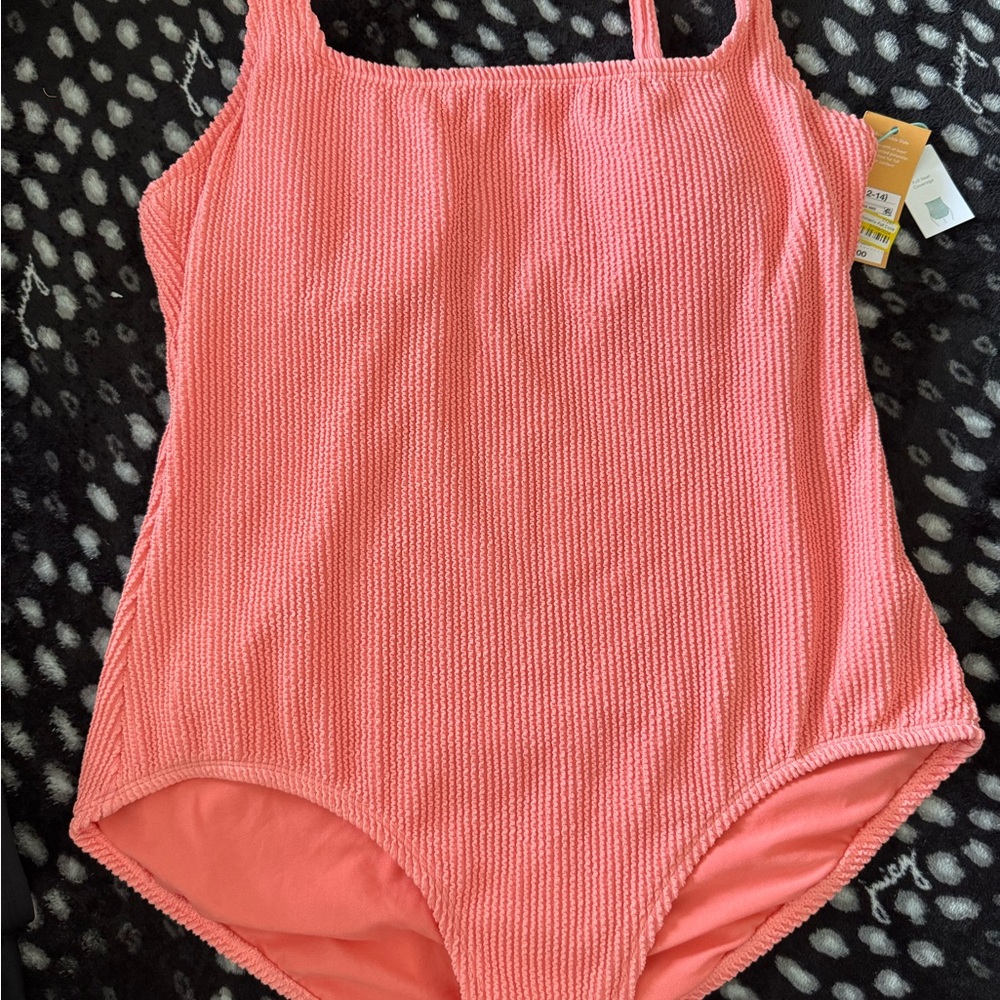Coral Textured Swimsuit